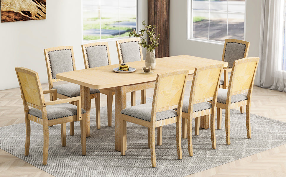 TOPMAX Rustic Extendable 84-Inch Dining Table Set