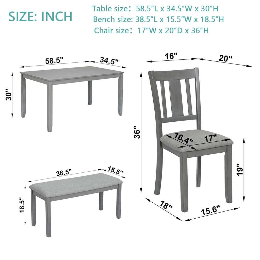 6 Piece Kitchen Dining Set