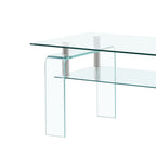 Rectangle Clear Glass Coffee Table