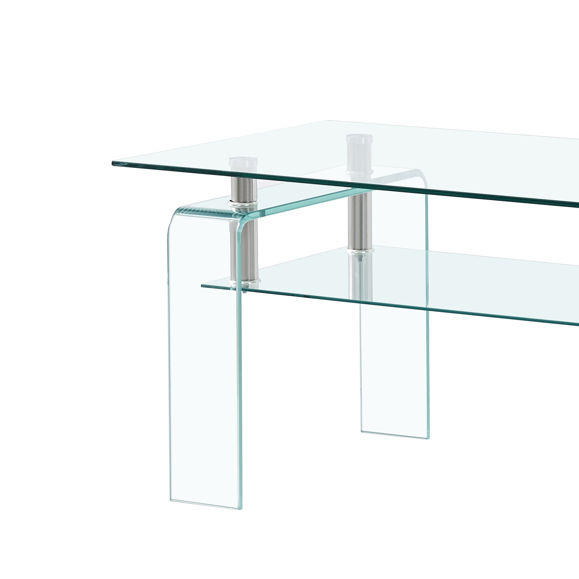 Rectangle Clear Glass Coffee Table