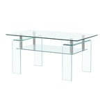 Rectangle Clear Glass Coffee Table