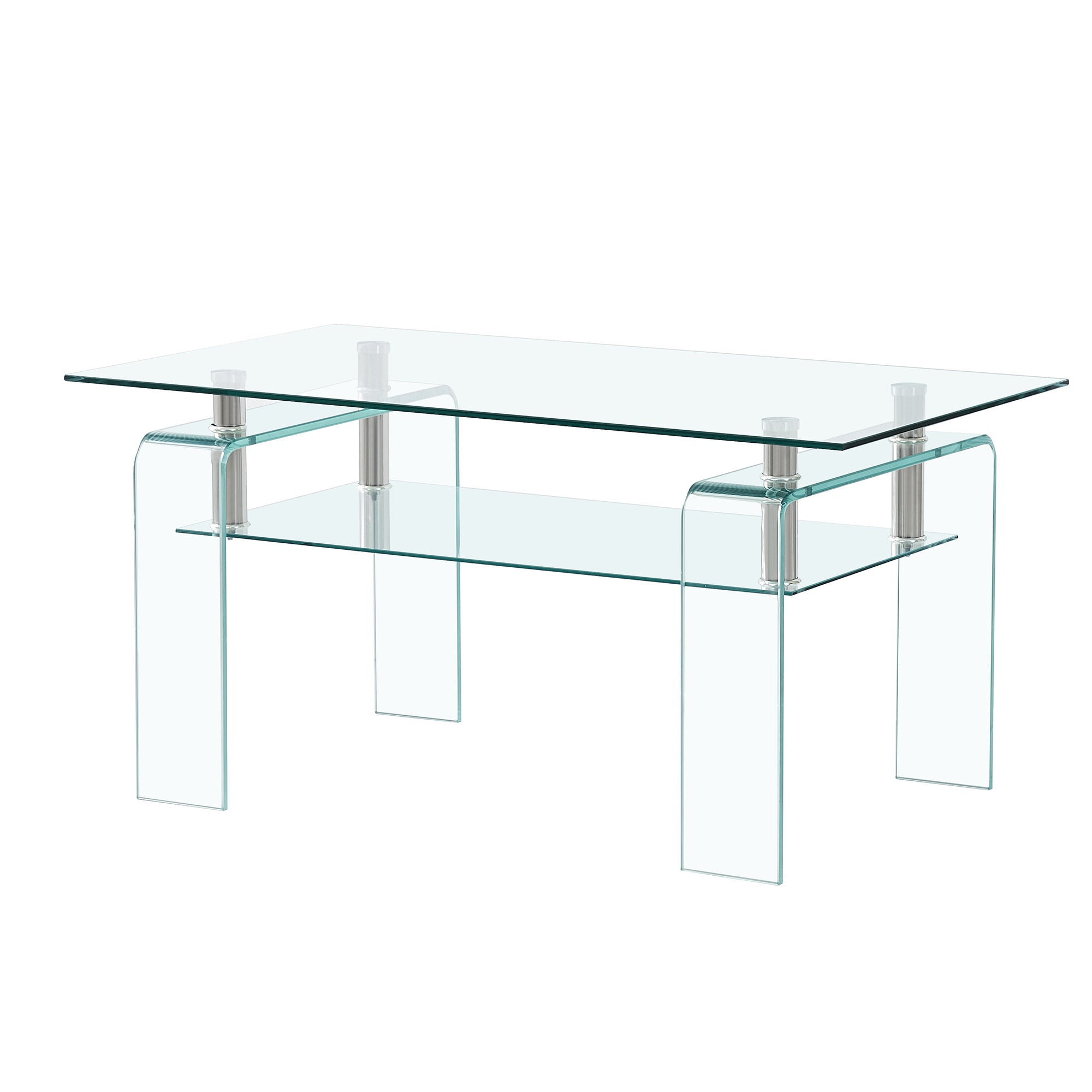 Rectangle Clear Glass Coffee Table