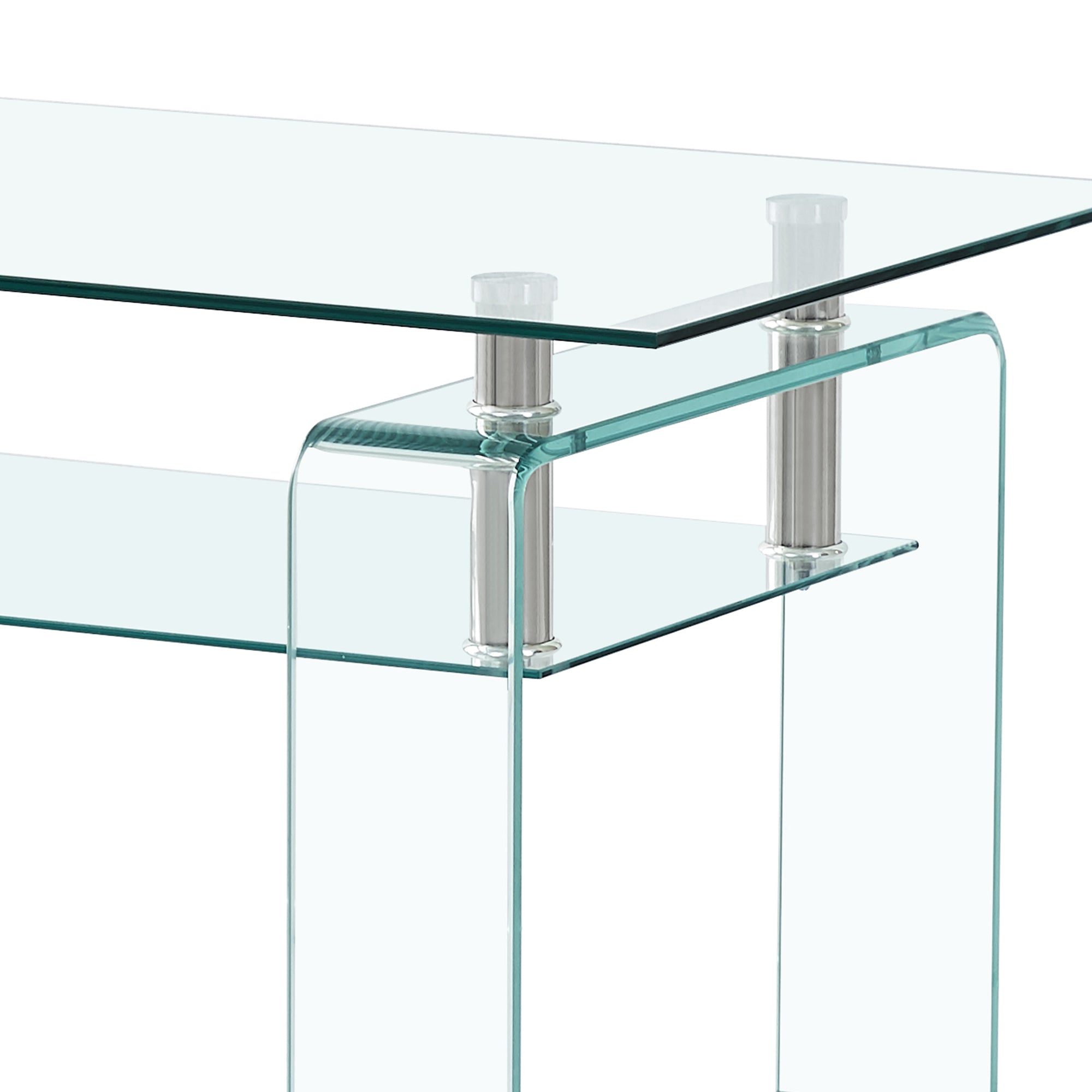 Rectangle Clear Glass Coffee Table