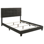 Charcoal Tufted Queen Panel Bed