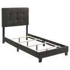 Charcoal Tufted Twin Panel Bed