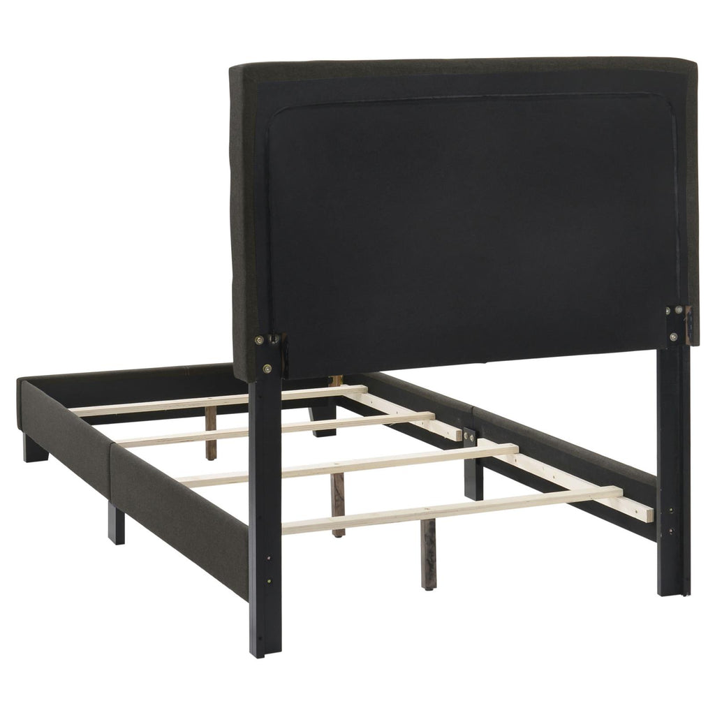 Charcoal Tufted Twin Panel Bed