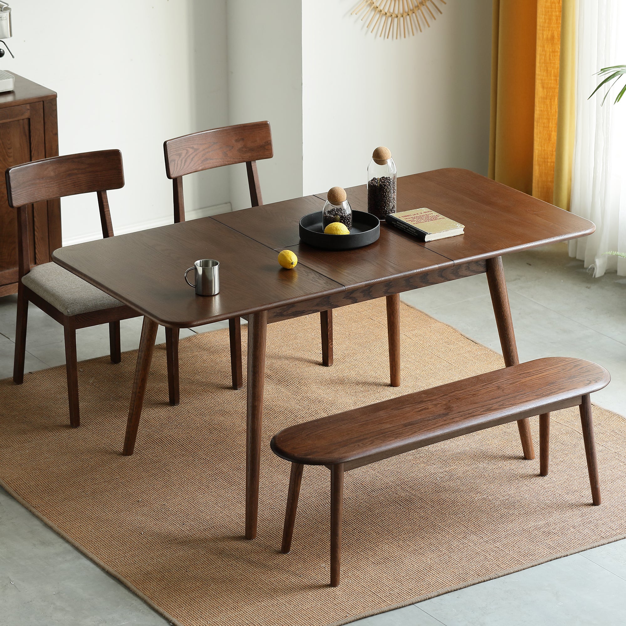 Walnut Color Solid Dining Table