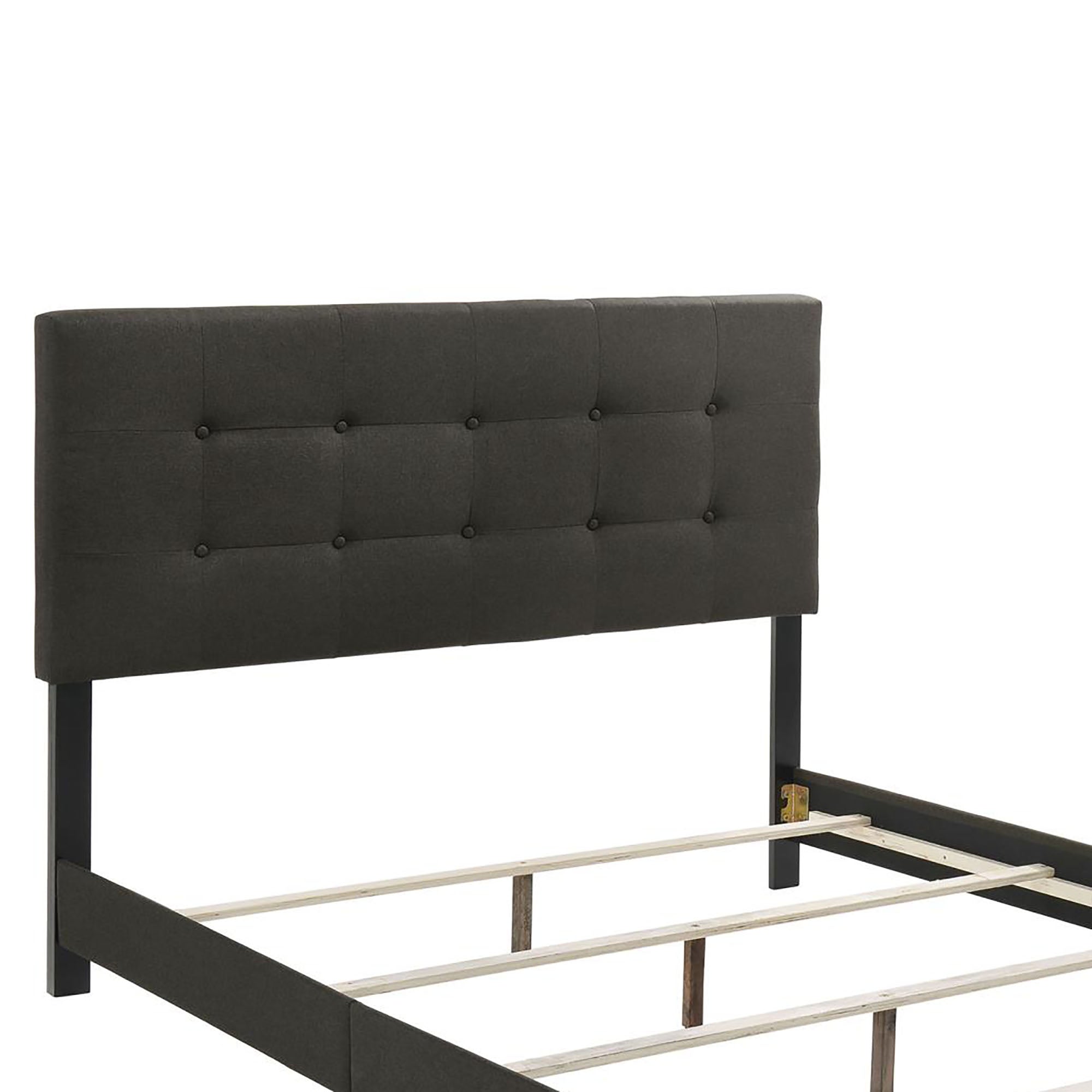 Charcoal Tufted Queen Panel Bed