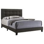 Charcoal Tufted Queen Panel Bed