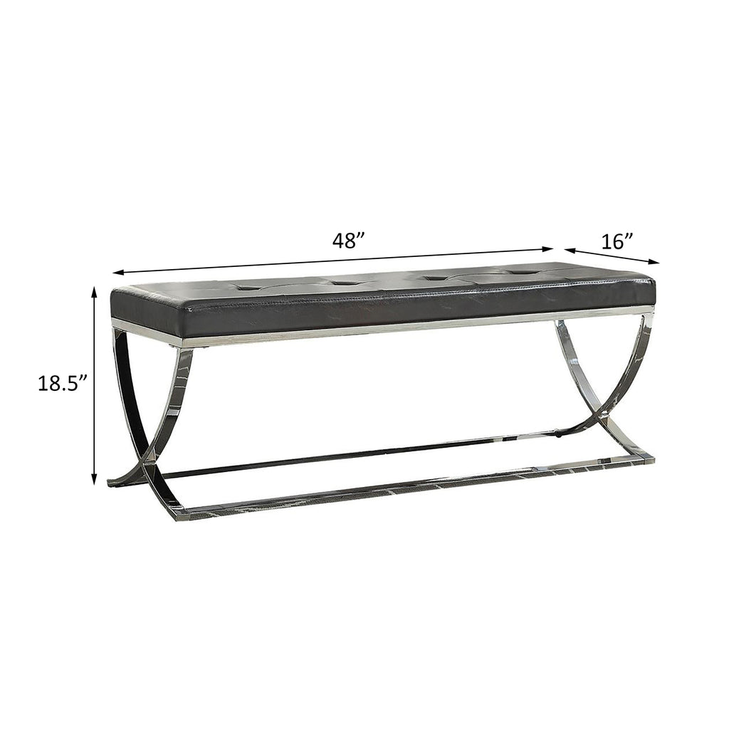 Black Curve-Leg Bench