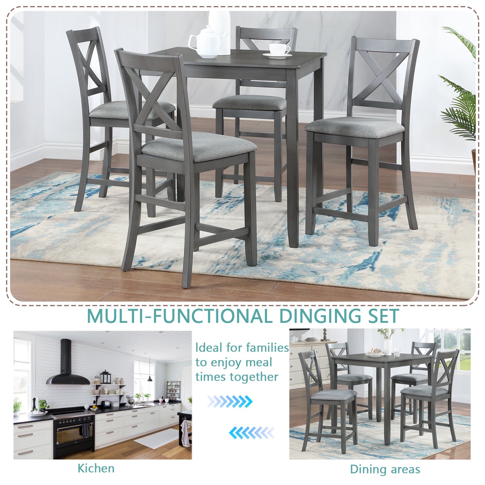 5 Piece Dining Table Set for Small Spaces
