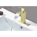 Waterfall Spout Single Handle Bathroom Sink Faucet
