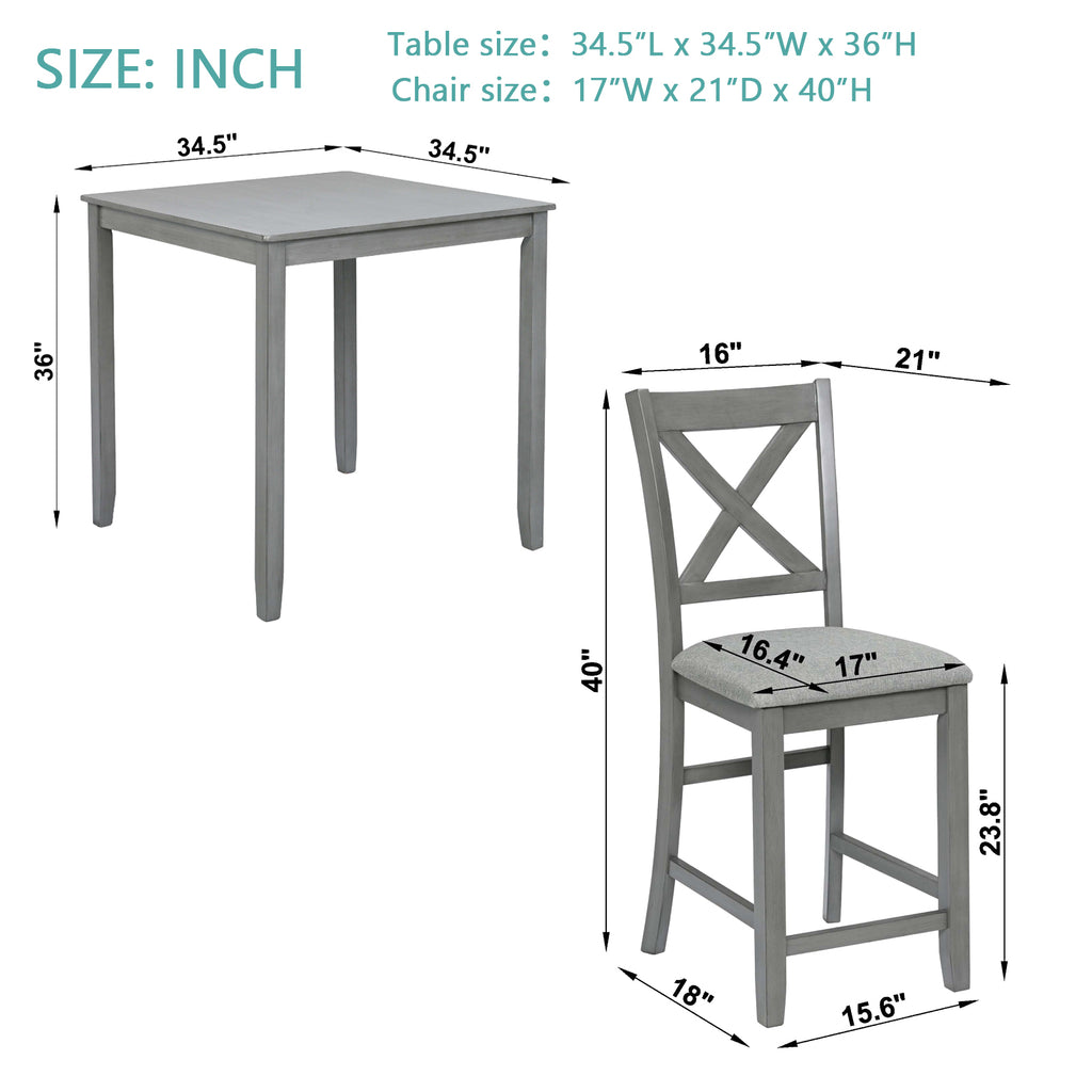 5 Piece Dining Table Set for Small Spaces