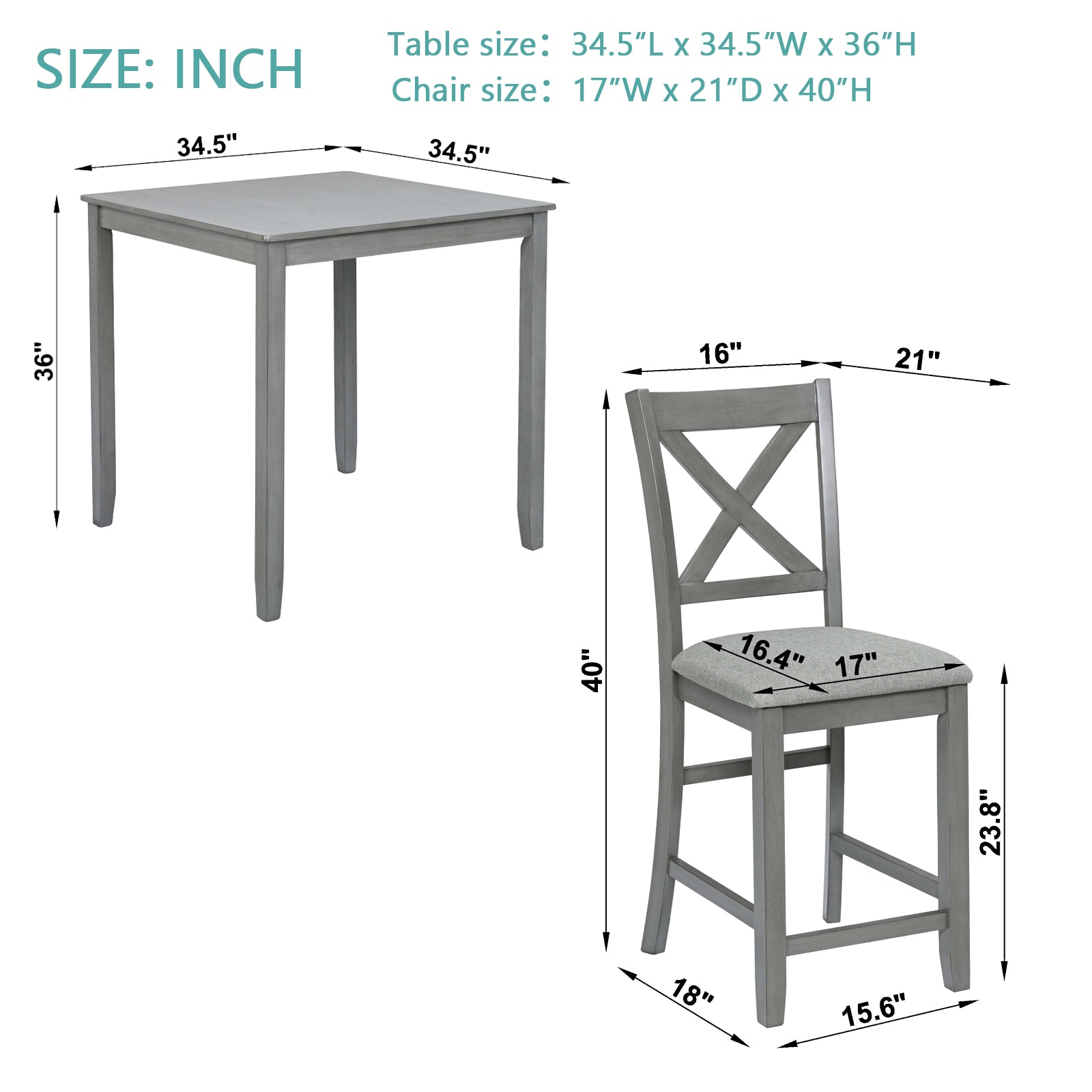 5 Piece Dining Table Set for Small Spaces