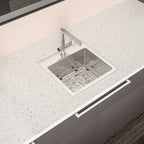 15" x 15" x 9" Stainless Steel Drop In Kitchen Sink