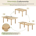 TOPMAX Rustic Extendable 84-Inch Dining Table Set