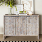Farmhouse Style 3 Door Wooden Accent Cabinet