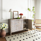 Farmhouse Style 3 Door Wooden Accent Cabinet