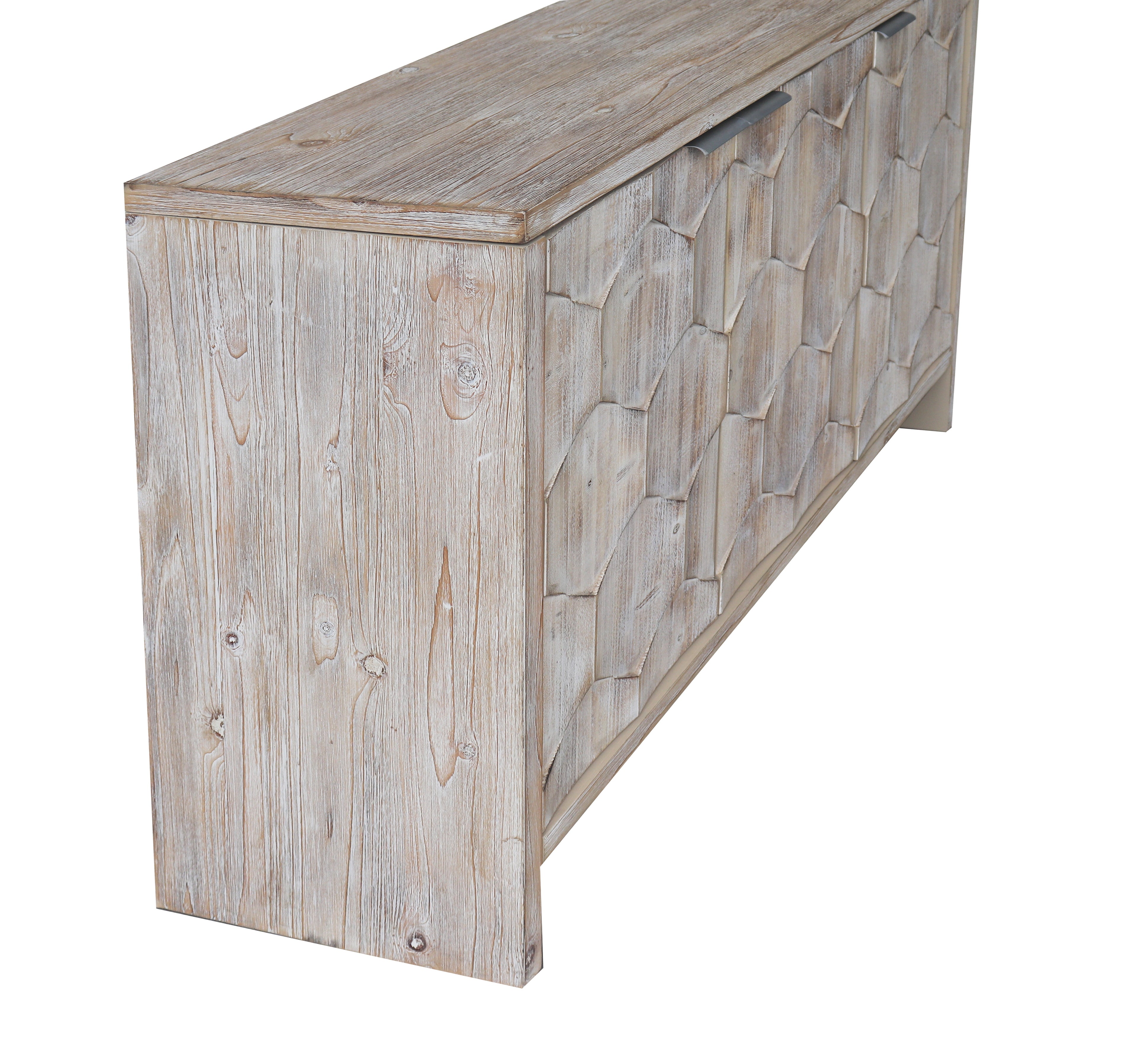Farmhouse Style 3 Door Wooden Accent Cabinet
