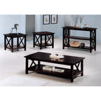 Deep Merlot Sofa Table with 2-Shelf