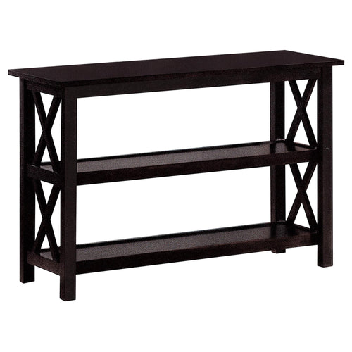 Deep Merlot Sofa Table with 2-Shelf