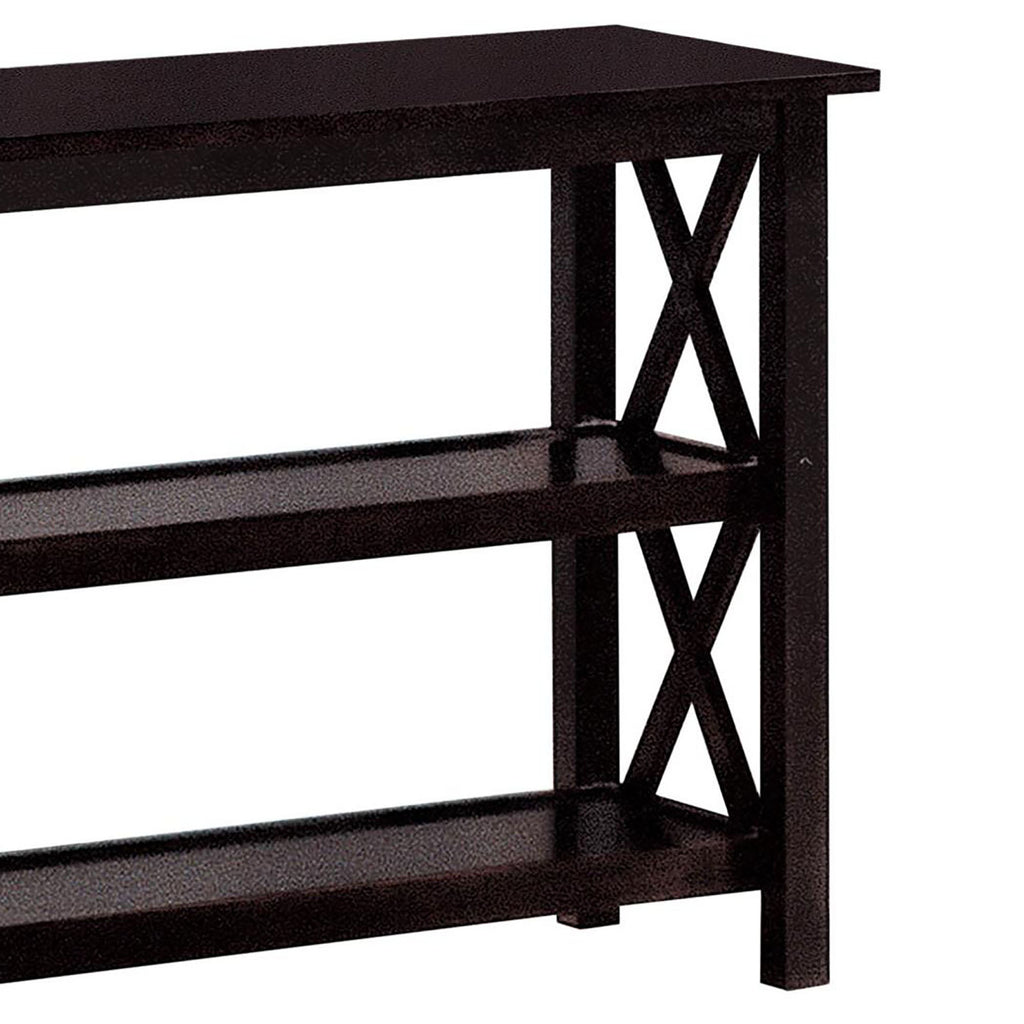 Deep Merlot Sofa Table with 2-Shelf