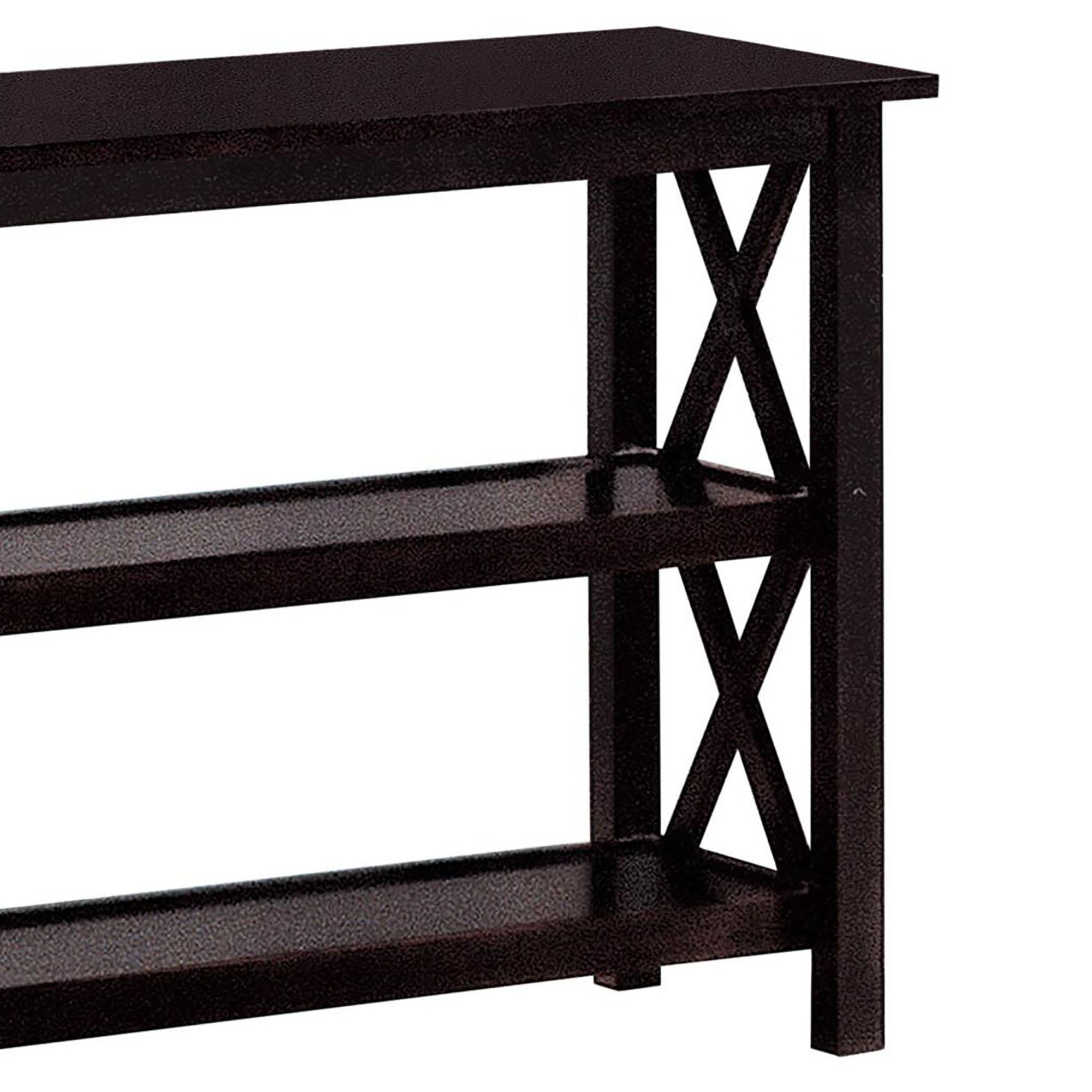 Deep Merlot Sofa Table with 2-Shelf