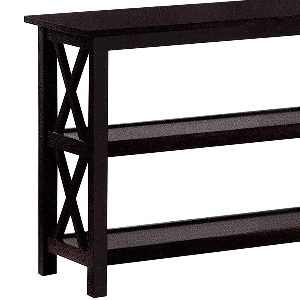Deep Merlot Sofa Table with 2-Shelf