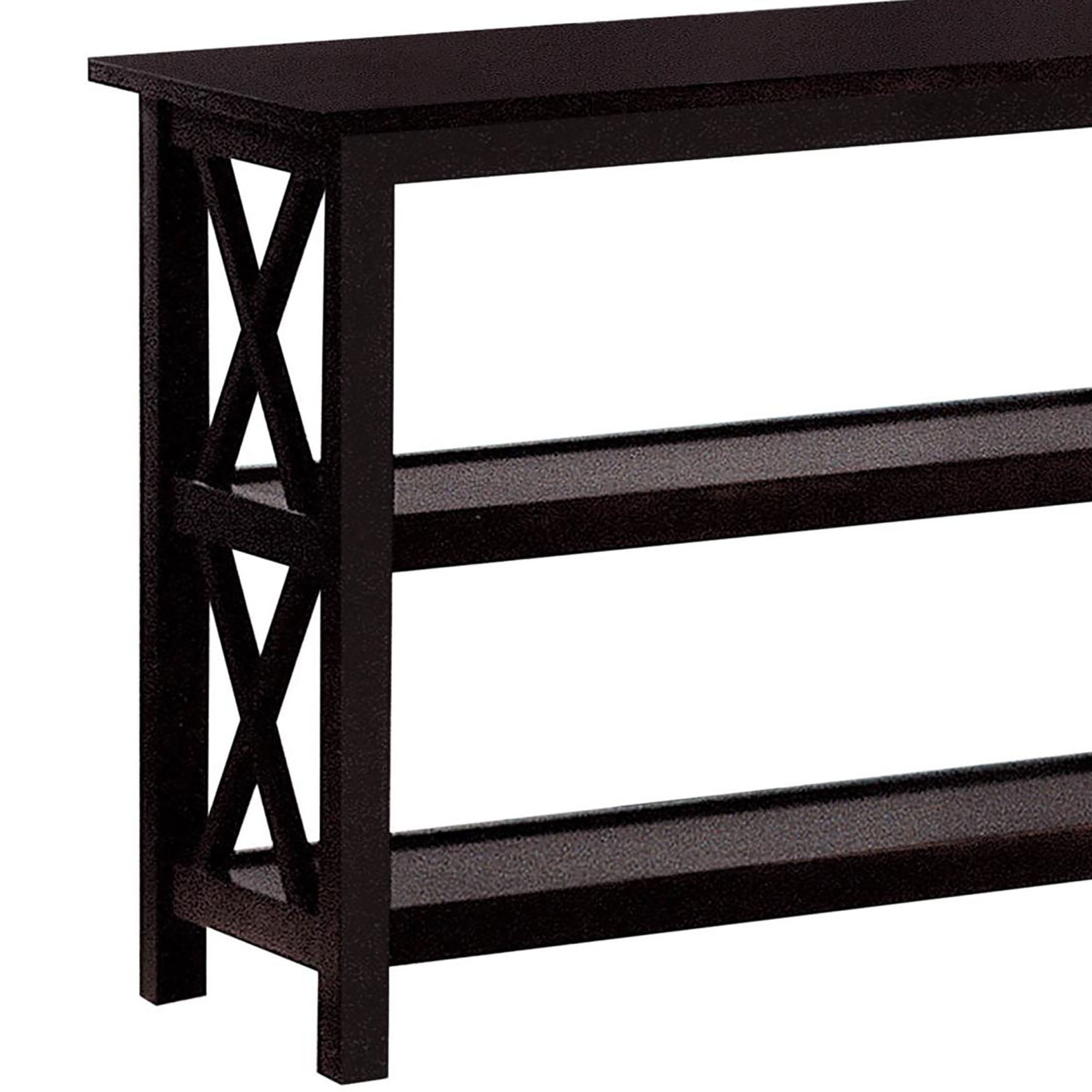 Deep Merlot Sofa Table with 2-Shelf