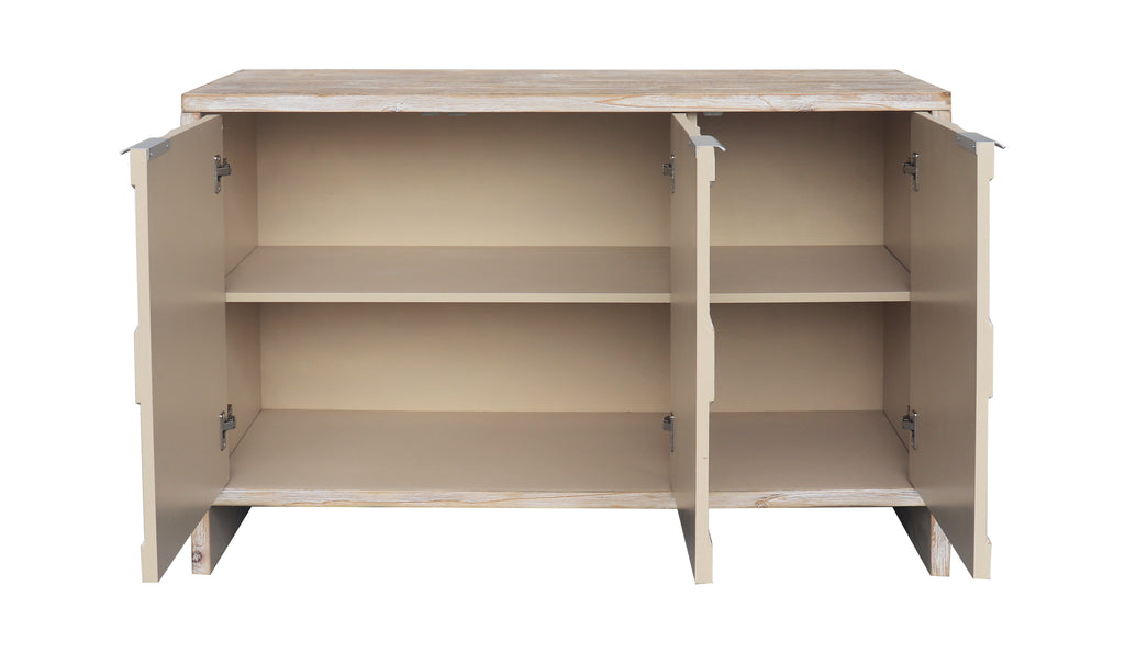 Farmhouse Style 3 Door Wooden Accent Cabinet