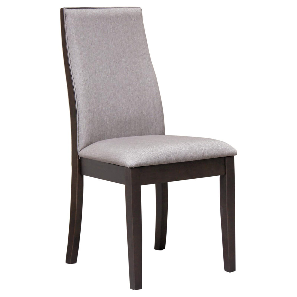 Taupe Upholstered Industrial Dining Chair Set