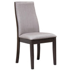 Taupe Upholstered Industrial Dining Chair Set