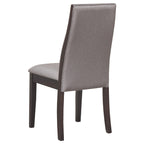 Taupe Upholstered Industrial Dining Chair Set