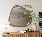 Solid Wood Asymmetrical Wall Mirror - 45 Inch