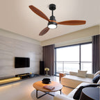 52 Inch Wooden Ceiling Fan With 3 Solid Wood Blades
