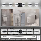 43" Black Minimalist LED Bathroom Vanity Light