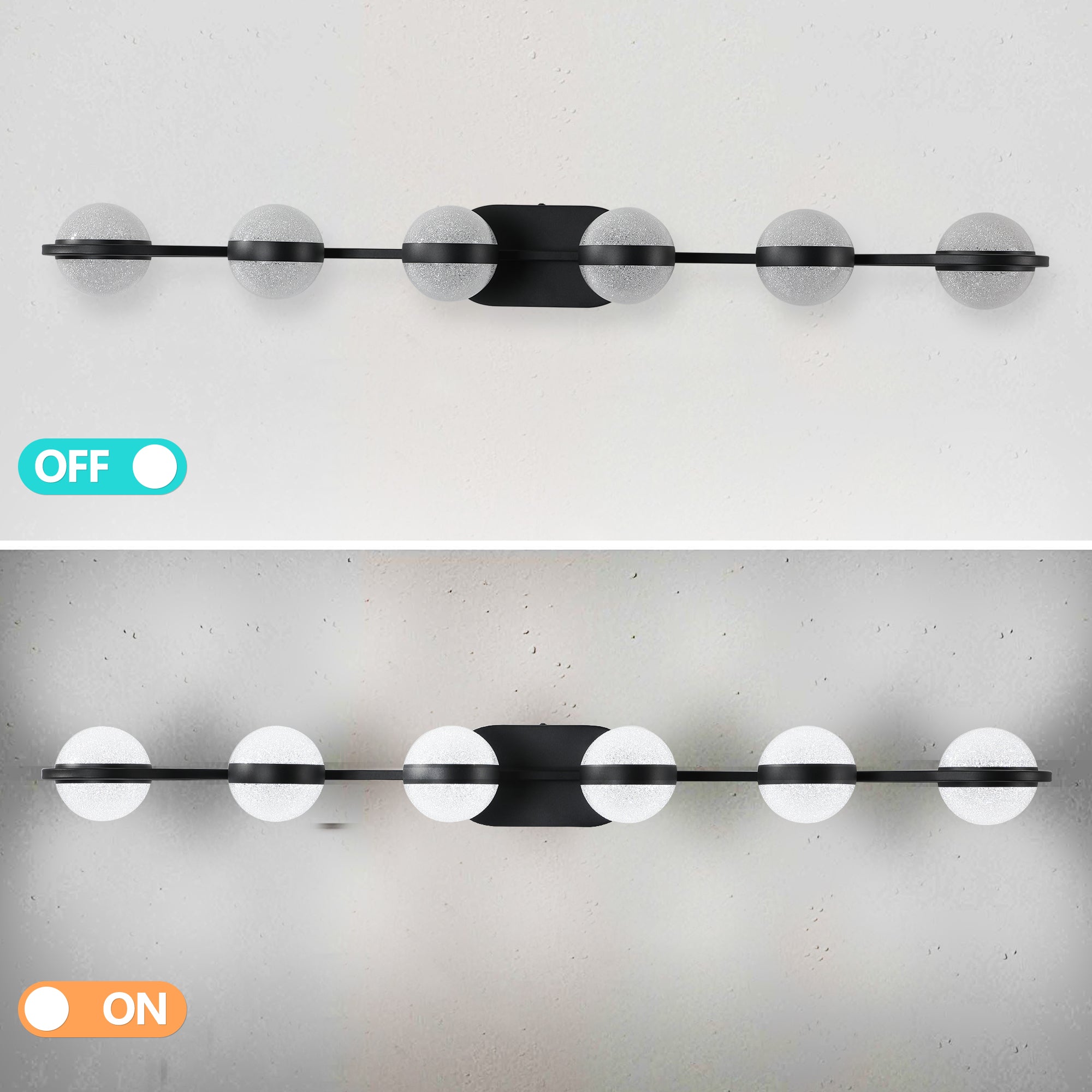 43" Black Minimalist LED Bathroom Vanity Light