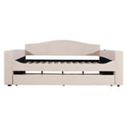 Full Size Upholstered Daybed with Storage Armrests and Trundle
