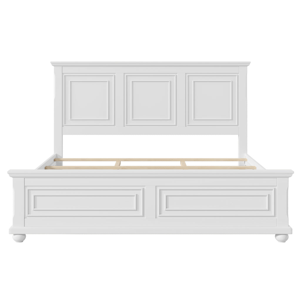Traditional Town and Country Style Pinewood Vintage Tall Headboard King Bed Frame