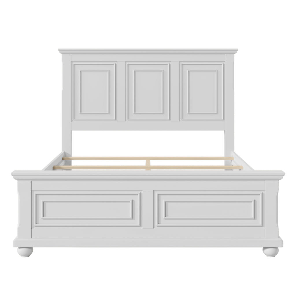 Traditional Town And Country Style Pinewood Vintage Tall Headboard Queen Bed Frame