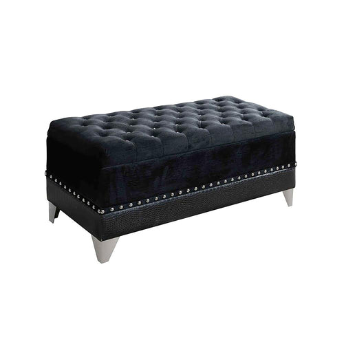 Black Tufted Trunk with Nailhead Trim
