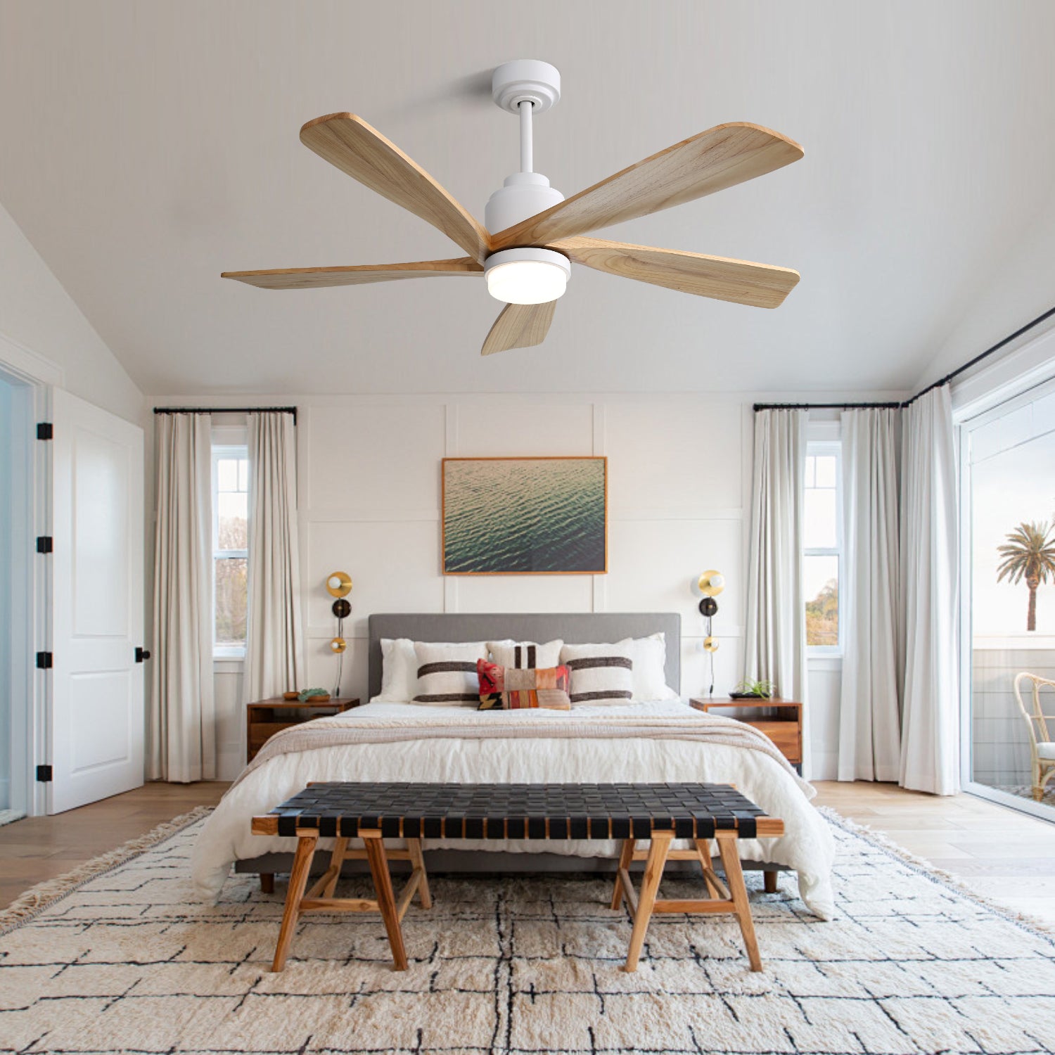 52 Inch Ceiling Fan With Dimmable LED Light