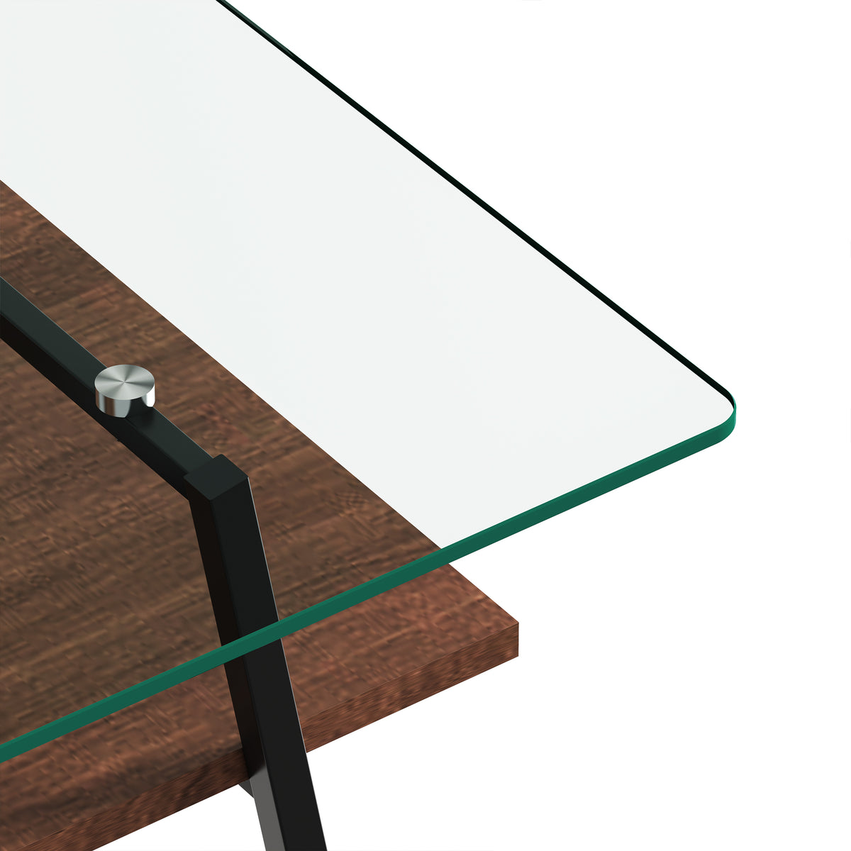 Rectangle Coffee Table with Tempered Glass Top