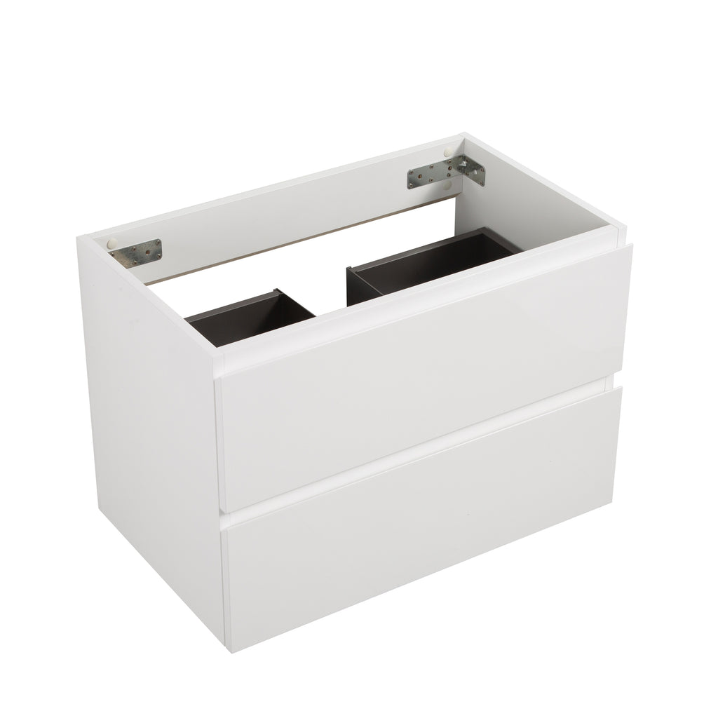 Alice Wall Mount Bathroom Cabinet, 30-Inch, White, Two Drawers, No Basin