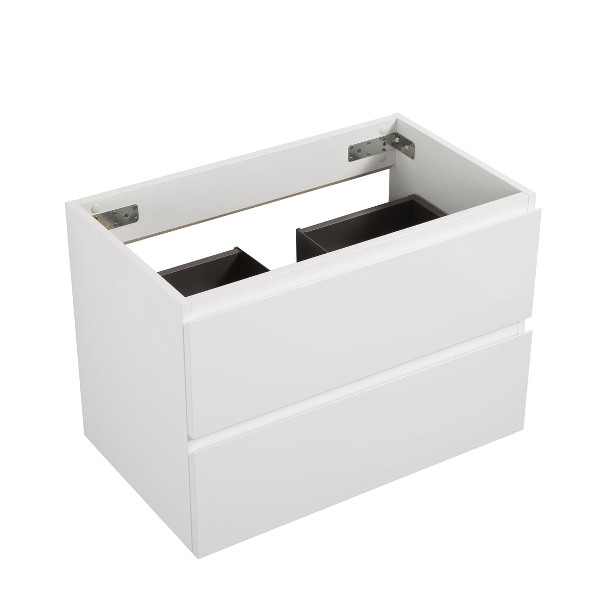 Alice Wall Mount Bathroom Cabinet, 30-Inch, White, Two Drawers, No Basin