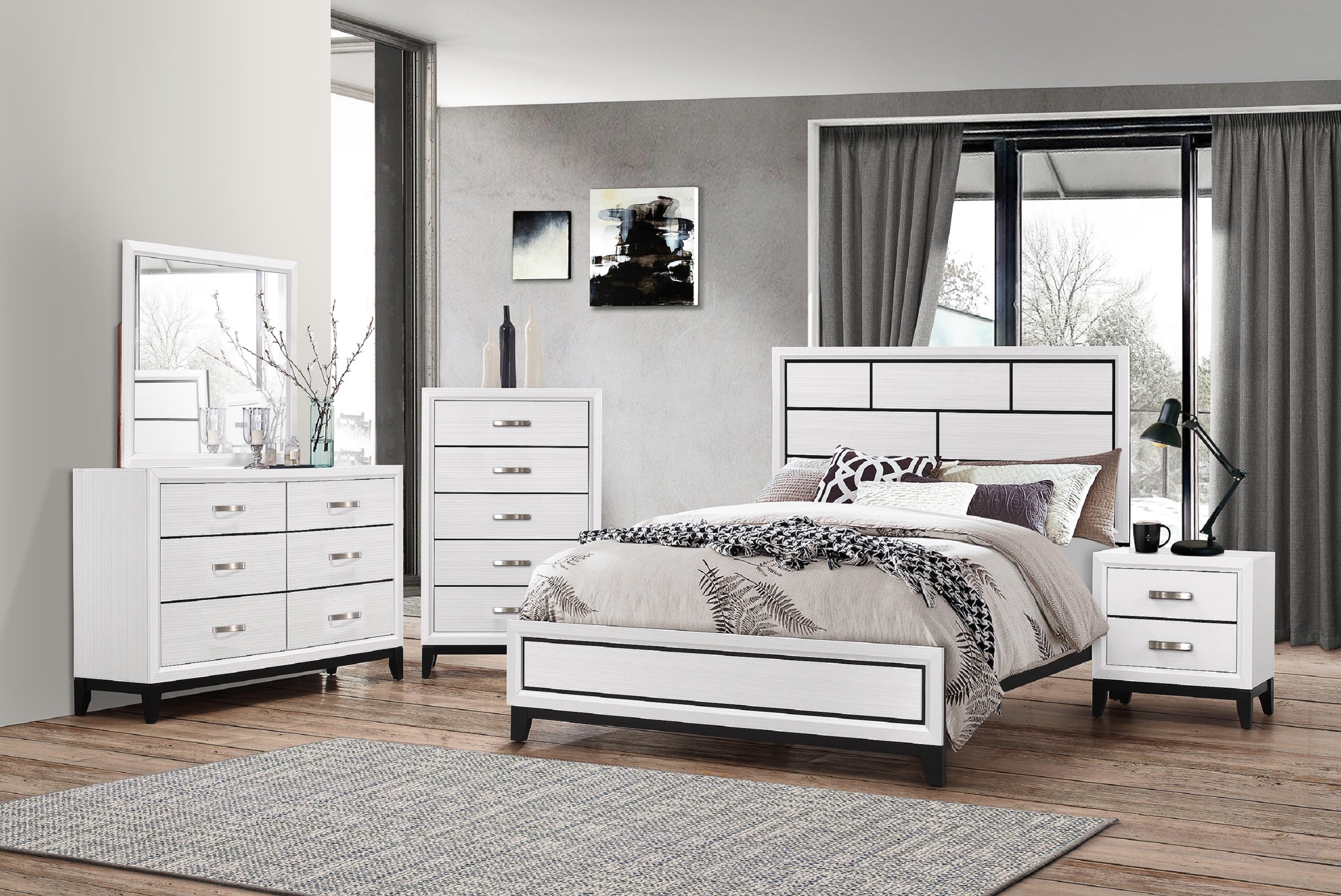 Contemporary 2-Drawer Nightstand End Table