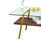 Rectangle Coffee Table with Tempered Glass Tabletop