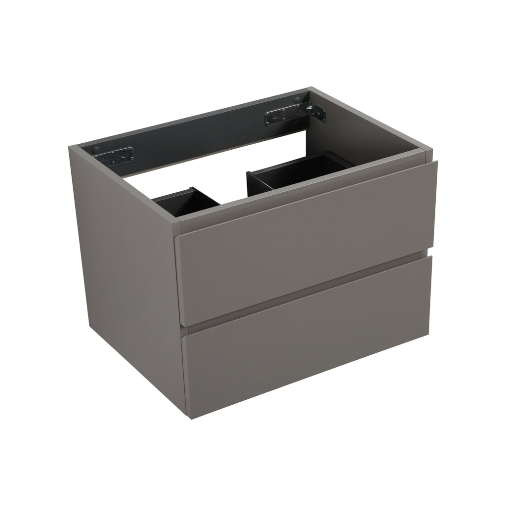 Alice 36-Inch Wall Mount Bathroom Vanity Cabinet, Gray, Two Drawers