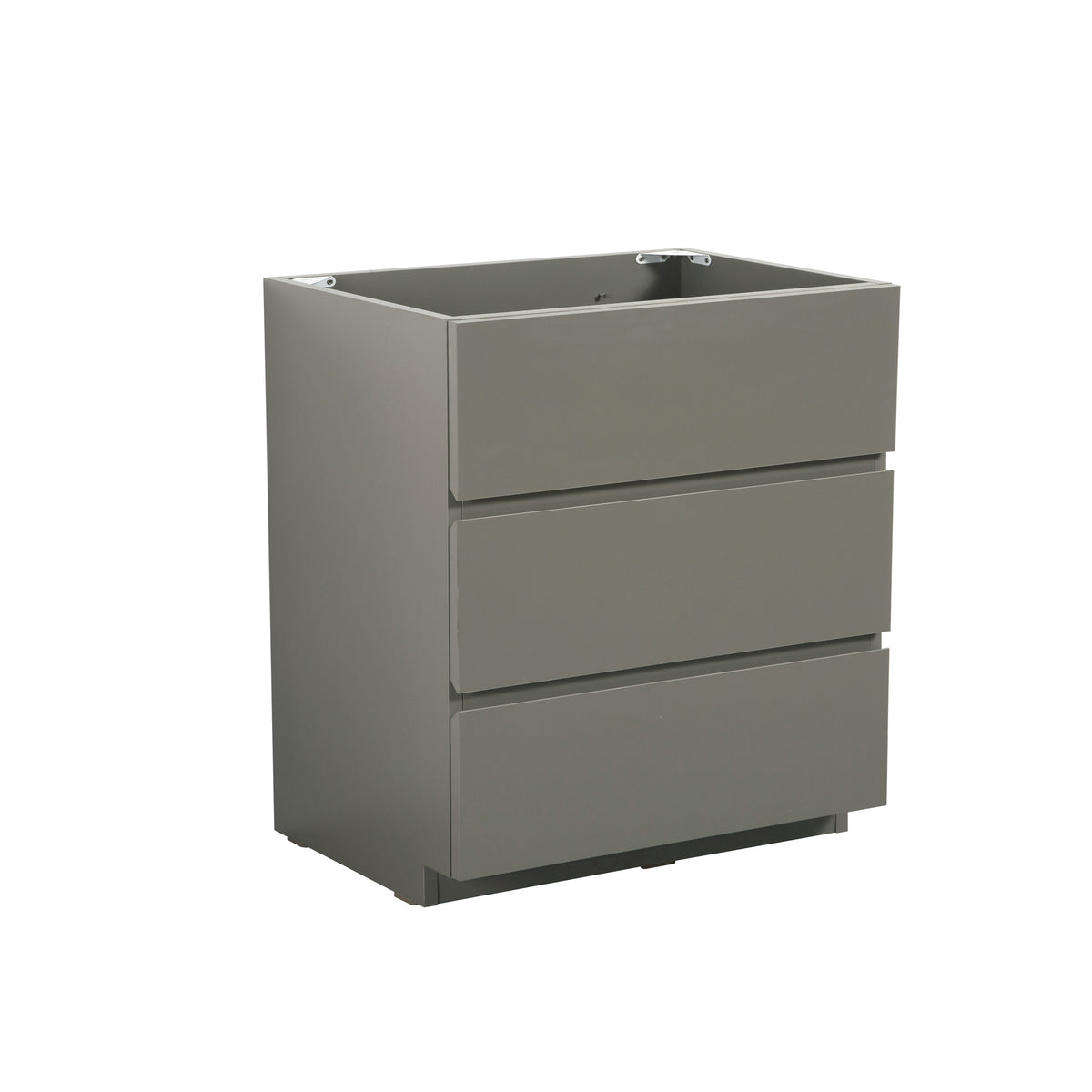 Alice Gray Floor Cabinet Vanity, 30-Inch, Three Drawers, No Basin