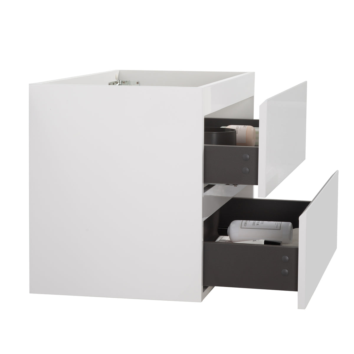 Alice Wall Mount Bathroom Cabinet, 30-Inch, White, Two Drawers, No Basin